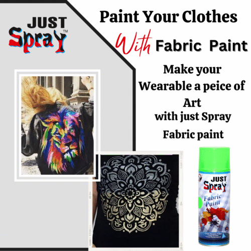"Just Spray Neon Green Fabric acrylic Spray Paint for Fabric, cloth, Tharmocol, permanent paint for fabric, Art & craft, DIY, specially for all kind of cloths 400ml Neon Green FR5