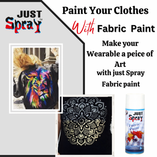 "Just Spray White Fabric acrylic Spray Paint for Fabric, cloth, Tharmocol, permanent paint for fabric, Art & craft, DIY, specially for all kind of cloths 400ml White FR9010
