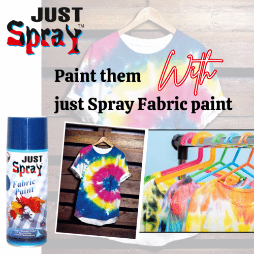 "Just Spray Neon Blue Fabric acrylic Spray Paint for Fabric, cloth, Tharmocol, permanent paint for fabric, Art & craft, DIY, specially for all kind of cloths 400ml Neon Blue FR7