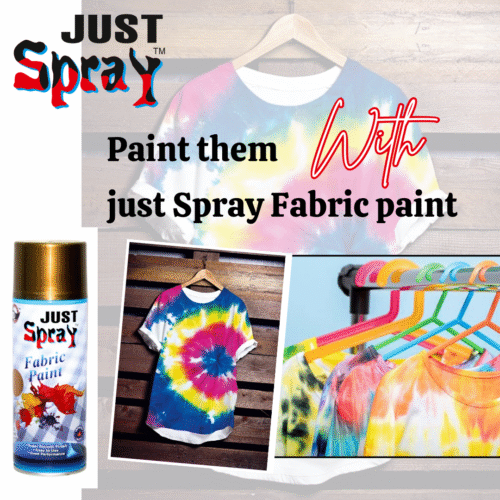 "Just Spray Shimmer Gold Fabric acrylic Spray Paint for Fabric, cloth, Tharmocol, permanent paint for fabric, Art & craft, DIY, specially for all kind of cloths 400ml Shimmer Gold FR928