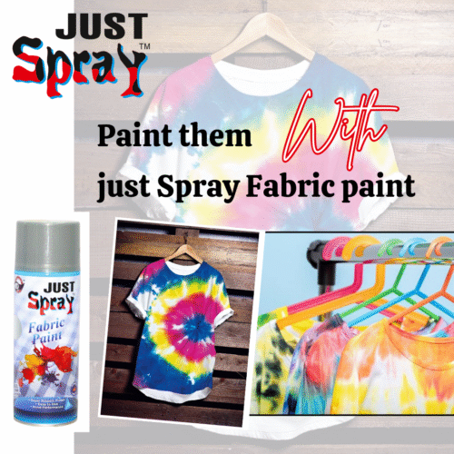 "Just Spray Shimmer Silver Fabric acrylic Spray Paint for Fabric, cloth, Tharmocol, permanent paint for fabric, Art & craft, DIY, specially for all kind of cloths 400ml Shimmer Silver FRM129