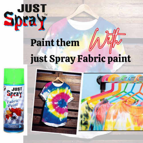 "Just Spray Neon Green Fabric acrylic Spray Paint for Fabric, cloth, Tharmocol, permanent paint for fabric, Art & craft, DIY, specially for all kind of cloths 400ml Neon Green FR5