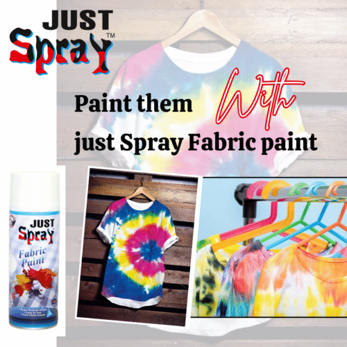 "Just Spray White Fabric acrylic Spray Paint for Fabric, cloth, Tharmocol, permanent paint for fabric, Art & craft, DIY, specially for all kind of cloths 400ml White FR9010