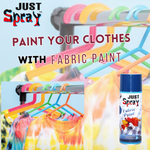"Just Spray Neon Blue Fabric acrylic Spray Paint for Fabric, cloth, Tharmocol, permanent paint for fabric, Art & craft, DIY, specially for all kind of cloths 400ml Neon Blue FR7