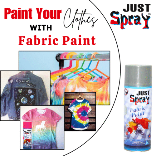 "Just Spray Shimmer Silver Fabric acrylic Spray Paint for Fabric, cloth, Tharmocol, permanent paint for fabric, Art & craft, DIY, specially for all kind of cloths 400ml Shimmer Silver FRM129