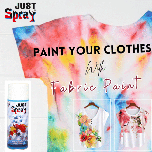 "Just Spray White Fabric acrylic Spray Paint for Fabric, cloth, Tharmocol, permanent paint for fabric, Art & craft, DIY, specially for all kind of cloths 400ml White FR9010