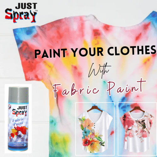 "Just Spray Shimmer Silver Fabric acrylic Spray Paint for Fabric, cloth, Tharmocol, permanent paint for fabric, Art & craft, DIY, specially for all kind of cloths 400ml Shimmer Silver FRM129
