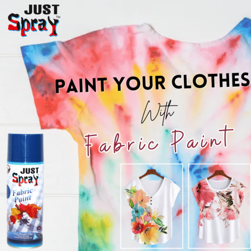 "Just Spray Neon Blue Fabric acrylic Spray Paint for Fabric, cloth, Tharmocol, permanent paint for fabric, Art & craft, DIY, specially for all kind of cloths 400ml Neon Blue FR7