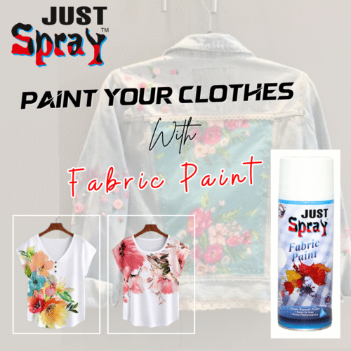 "Just Spray White Fabric acrylic Spray Paint for Fabric, cloth, Tharmocol, permanent paint for fabric, Art & craft, DIY, specially for all kind of cloths 400ml White FR9010