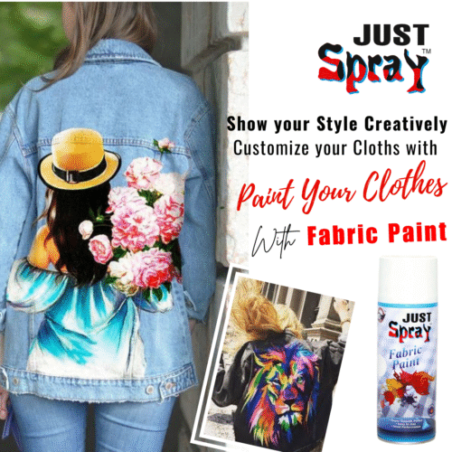 "Just Spray White Fabric acrylic Spray Paint for Fabric, cloth, Tharmocol, permanent paint for fabric, Art & craft, DIY, specially for all kind of cloths 400ml White FR9010
