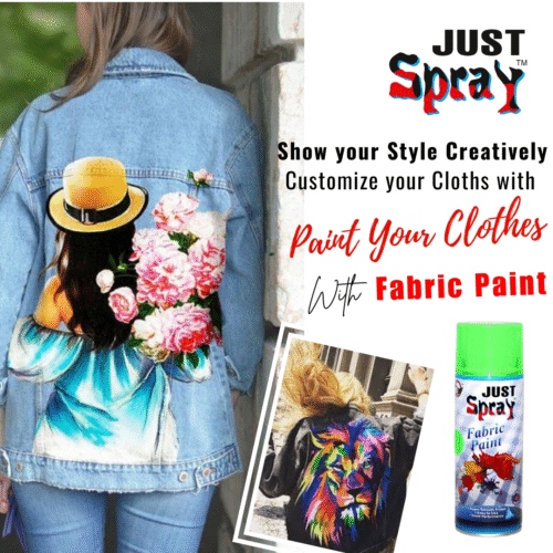 "Just Spray Neon Green Fabric acrylic Spray Paint for Fabric, cloth, Tharmocol, permanent paint for fabric, Art & craft, DIY, specially for all kind of cloths 400ml Neon Green FR5