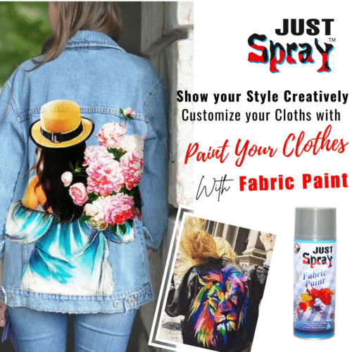 "Just Spray Shimmer Silver Fabric acrylic Spray Paint for Fabric, cloth, Tharmocol, permanent paint for fabric, Art & craft, DIY, specially for all kind of cloths 400ml Shimmer Silver FRM129