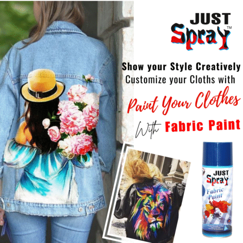 "Just Spray Neon Blue Fabric acrylic Spray Paint for Fabric, cloth, Tharmocol, permanent paint for fabric, Art & craft, DIY, specially for all kind of cloths 400ml Neon Blue FR7