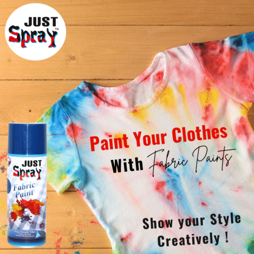 "Just Spray Neon Blue Fabric acrylic Spray Paint for Fabric, cloth, Tharmocol, permanent paint for fabric, Art & craft, DIY, specially for all kind of cloths 400ml Neon Blue FR7