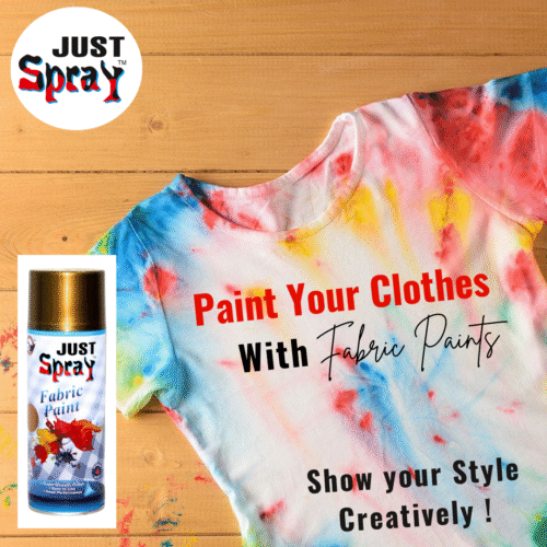 "Just Spray Shimmer Gold Fabric acrylic Spray Paint for Fabric, cloth, Tharmocol, permanent paint for fabric, Art & craft, DIY, specially for all kind of cloths 400ml Shimmer Gold FR928