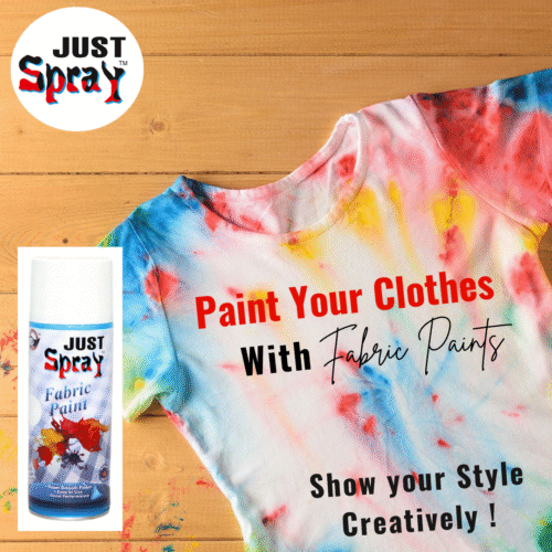 "Just Spray White Fabric acrylic Spray Paint for Fabric, cloth, Tharmocol, permanent paint for fabric, Art & craft, DIY, specially for all kind of cloths 400ml White FR9010