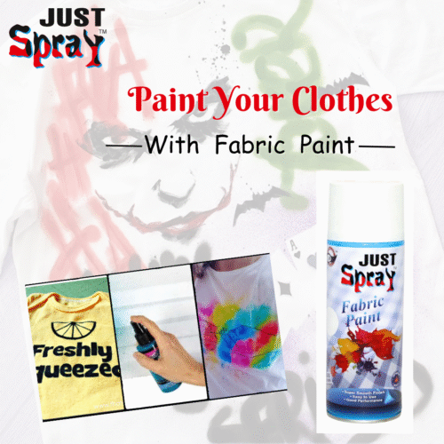 "Just Spray White Fabric acrylic Spray Paint for Fabric, cloth, Tharmocol, permanent paint for fabric, Art & craft, DIY, specially for all kind of cloths 400ml White FR9010