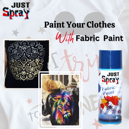 "Just Spray Neon Blue Fabric acrylic Spray Paint for Fabric, cloth, Tharmocol, permanent paint for fabric, Art & craft, DIY, specially for all kind of cloths 400ml Neon Blue FR7