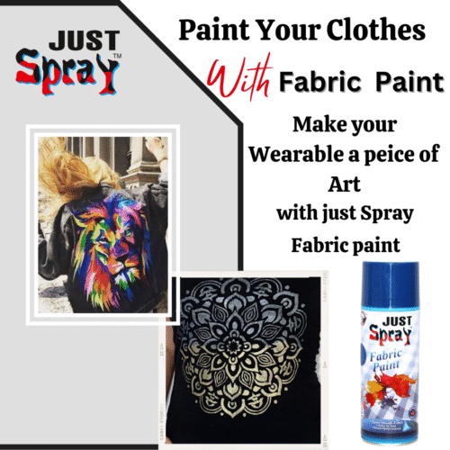 "Just Spray Neon Blue Fabric acrylic Spray Paint for Fabric, cloth, Tharmocol, permanent paint for fabric, Art & craft, DIY, specially for all kind of cloths 400ml Neon Blue FR7