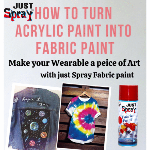"Just Spray Red Fabric acrylic Spray Paint for Fabric, cloth, Tharmocol, permanent paint for fabric, Art & craft, DIY, specially for all kind of cloths 400ml Red FR11