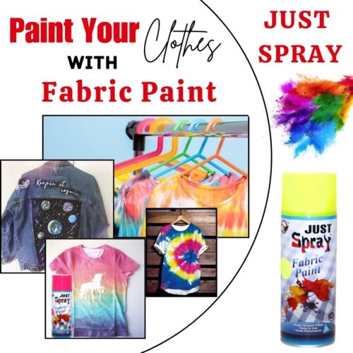 "Just Spray Fabric acrylic Spray Paint for Fabric, cloth, Tharmocol, permanent paint for fabric, Art & craft, DIY, specially for all kind of cloths 400ml Neon Yellow FR3 "