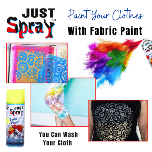"Just Spray Fabric acrylic Spray Paint for Fabric, cloth, Tharmocol, permanent paint for fabric, Art & craft, DIY, specially for all kind of cloths 400ml Neon Yellow FR3 "