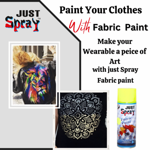 "Just Spray Fabric acrylic Spray Paint for Fabric, cloth, Tharmocol, permanent paint for fabric, Art & craft, DIY, specially for all kind of cloths 400ml Neon Yellow FR3 "
