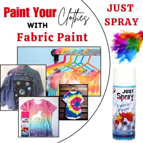"Just Spray White Fabric acrylic Spray Paint for Fabric, cloth, Tharmocol, permanent paint for fabric, Art & craft, DIY, specially for all kind of cloths 400ml White FR9010