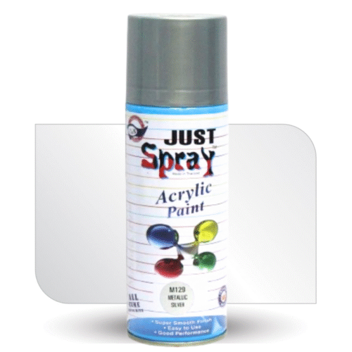 Metallic Silver Glossy Finish Acrylic Spray Paint (M129)
