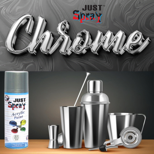 Metallic Silver Glossy Finish Acrylic Spray Paint (M129)