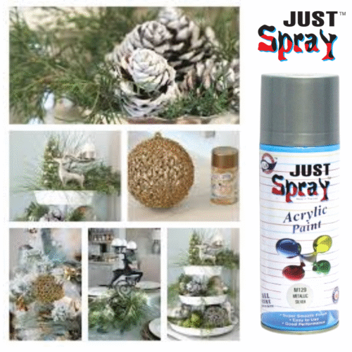 Metallic Silver Glossy Finish Acrylic Spray Paint (M129)
