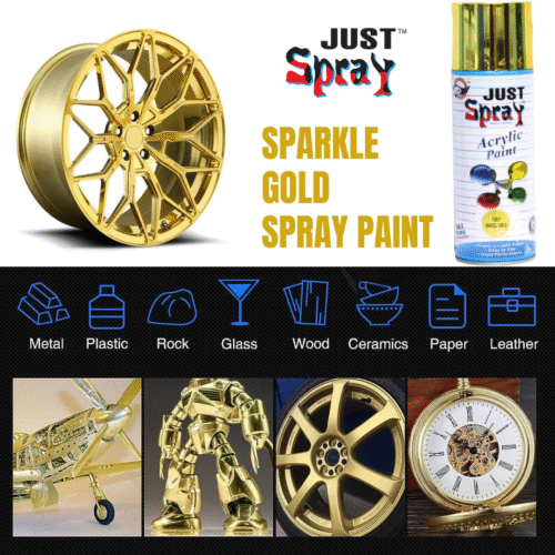 Brass Gold Glossy Finish Acrylic Spray Paint (182)