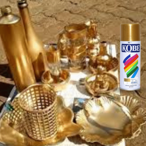 Aluminium Gold Glossy Finish Acrylic Spray Paint