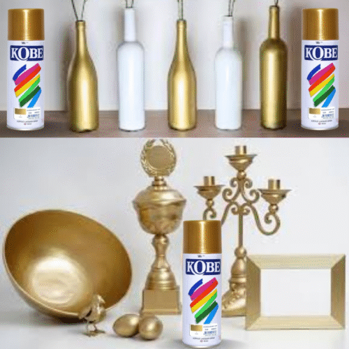 Aluminium Gold Glossy Finish Acrylic Spray Paint