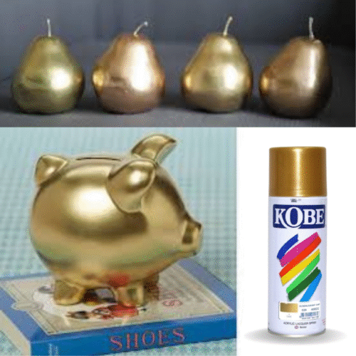 Aluminium Gold Glossy Finish Acrylic Spray Paint